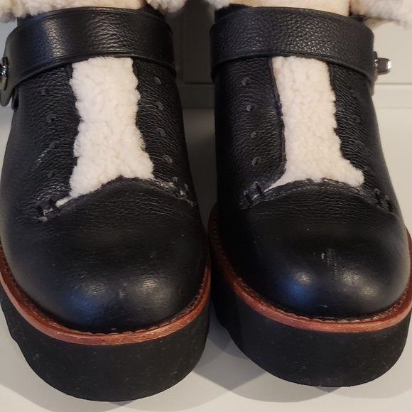 Coach Urban Hiker Shearling POP Black/Natural Ankle Boots: Women's Size 10M - Picture 3 of 13
